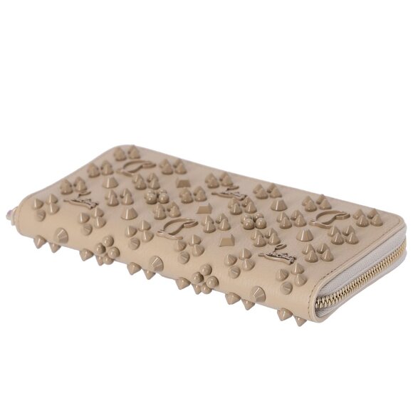 Christian Louboutin Panettone Studded Zip Around Wallet Beige 3175224 Leather - Picture 4 of 5